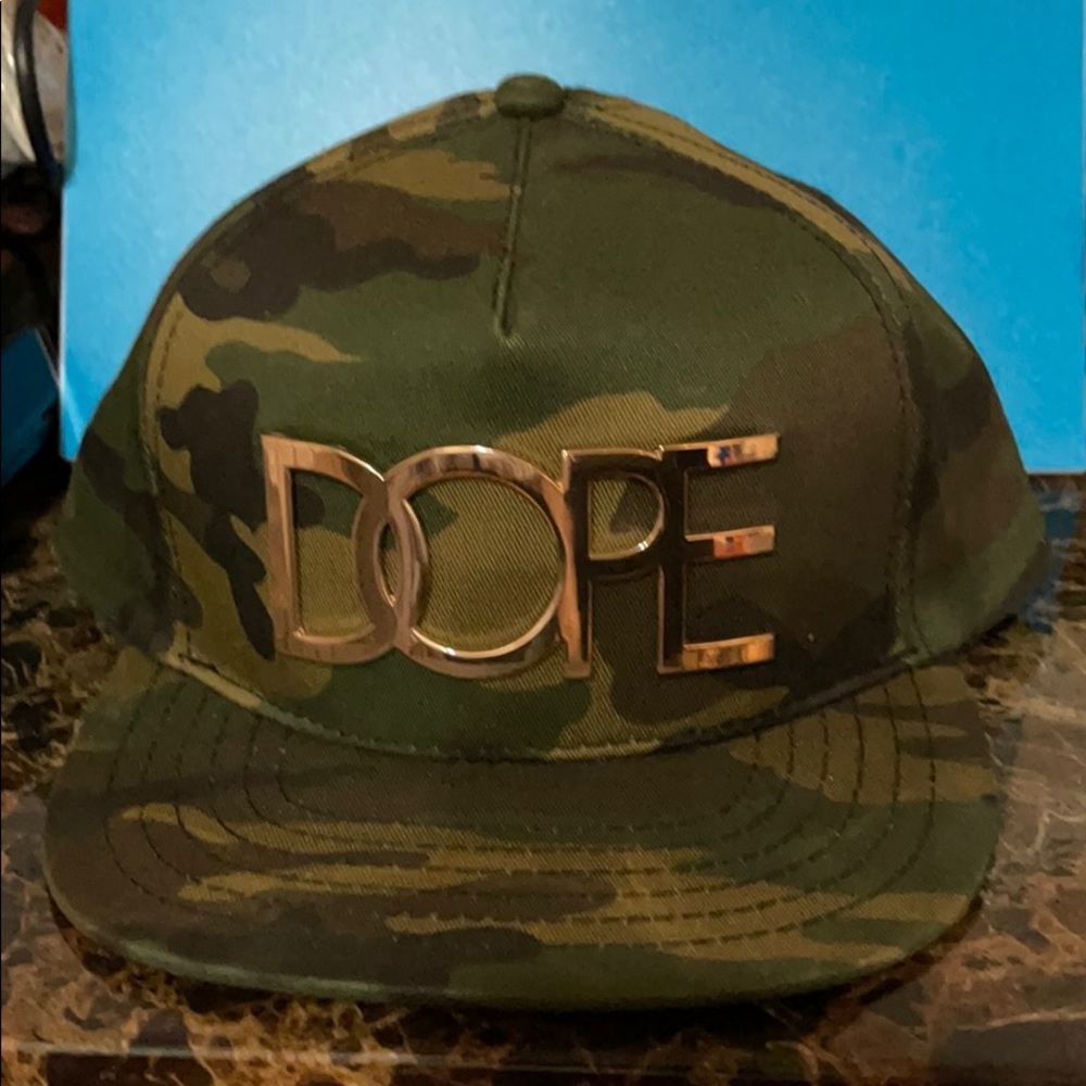 Dope strapback hat.